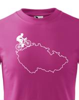 Dětské tričko pro cyklisty s mapou Čr