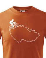Dětské tričko pro cyklisty s mapou Čr