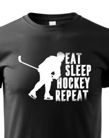 Dětské tričko pro hokejisty Eat, sleep, hockey, repeat -  skvělý dárek pro hokejisty