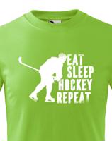 Dětské tričko pro hokejisty Eat, sleep, hockey, repeat -  skvělý dárek pro hokejisty