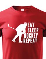 Dětské tričko pro hokejisty Eat, sleep, hockey, repeat -  skvělý dárek pro hokejisty