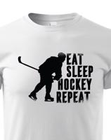Dětské tričko pro hokejisty Eat, sleep, hockey, repeat -  skvělý dárek pro hokejisty