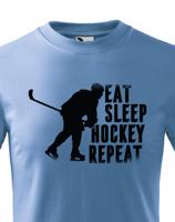 Dětské tričko pro hokejisty Eat, sleep, hockey, repeat -  skvělý dárek pro hokejisty