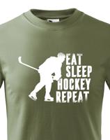 Dětské tričko pro hokejisty Eat, sleep, hockey, repeat -  skvělý dárek pro hokejisty
