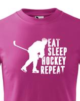Dětské tričko pro hokejisty Eat, sleep, hockey, repeat -  skvělý dárek pro hokejisty