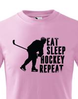 Dětské tričko pro hokejisty Eat, sleep, hockey, repeat -  skvělý dárek pro hokejisty