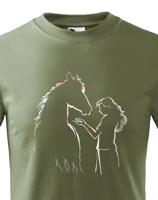 Dětské tričko pro milovníky koní - dívka a kůň