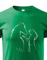 Dětské tričko pro milovníky koní - dívka a kůň