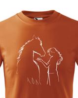 Dětské tričko pro milovníky koní - dívka a kůň