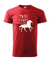 Dětské tričko pro milovníky koní s potiskem Just a girl who loves horses