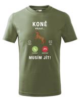 Dětské tričko pro milovníky koní s potiskem Koně volají musím jít...