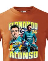 Dětské tričko s motivem závodníka F1 - Fernando Alonso - pro milovníky motosportu
