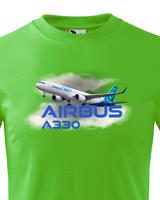 Dětské tričko s potiskem Airbus A330 tričko pro milovníky letounů