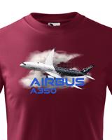 Dětské tričko s potiskem Airbus A350 tričko pro milovníky letounů