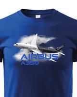 Dětské tričko s potiskem Airbus A350 tričko pro milovníky letounů