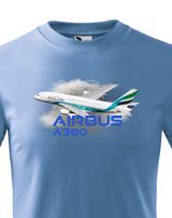 Dětské tričko s potiskem Airbus A380 - ideální dárek pro milovníky letadel