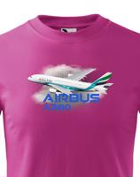 Dětské tričko s potiskem Airbus A380 - ideální dárek pro milovníky letadel