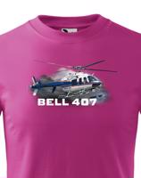 Dětské tričko s potiskem Bell 407 - ideální dárek pro milovníky helikoptér