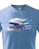 Dětské tričko s potiskem Boeing 737 tričko pro milovníky letounů