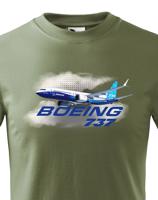 Dětské tričko s potiskem Boeing 737 tričko pro milovníky letounů