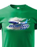Dětské tričko s potiskem Boeing 737 tričko pro milovníky letounů