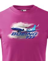 Dětské tričko s potiskem Boeing 737 tričko pro milovníky letounů