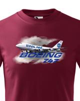 Dětské tričko s potiskem Boeing 747 tričko pro milovníky letounů