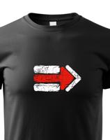 Dětské tričko s potiskem červené turistické šipky