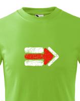 Dětské tričko s potiskem červené turistické šipky