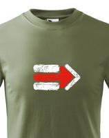 Dětské tričko s potiskem červené turistické šipky