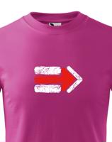 Dětské tričko s potiskem červené turistické šipky
