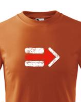 Dětské tričko s potiskem červené turistické šipky