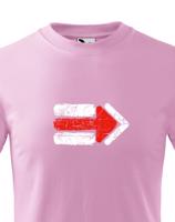 Dětské tričko s potiskem červené turistické šipky