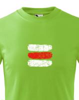 Dětské tričko s potiskem červené turistické značky