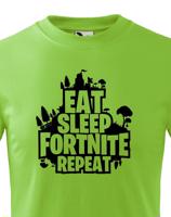 Dětské tričko s potiskem  Eat Sleep Fortnite Repeat