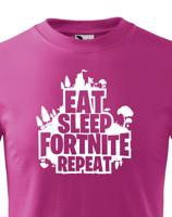 Dětské tričko s potiskem  Eat Sleep Fortnite Repeat