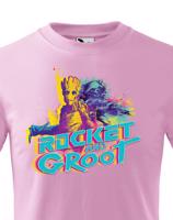 Dětské tričko s potiskem Groot a Rocket  - ideální dárek pro fanoušky Marvel