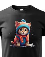 Dětské tričko s potiskem koťátka v oblečku - tričko pro milovníky koček