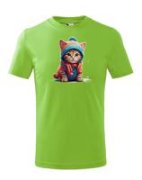 Dětské tričko s potiskem koťátka v oblečku - tričko pro milovníky koček