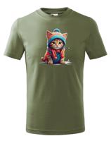 Dětské tričko s potiskem koťátka v oblečku - tričko pro milovníky koček