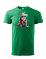 Dětské tričko s potiskem koťátka v oblečku - tričko pro milovníky koček