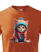 Dětské tričko s potiskem koťátka v oblečku - tričko pro milovníky koček