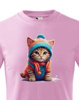 Dětské tričko s potiskem koťátka v oblečku - tričko pro milovníky koček