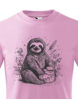 Dětské tričko s potiskem lenochoda a narozeninové párty