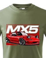 Dětské  tričko s potiskem  Mazda MX5 - tričko pro milovníky aut