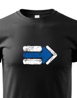 Dětské tričko s potiskem modré turistické šipky