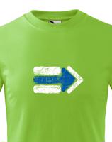 Dětské tričko s potiskem modré turistické šipky