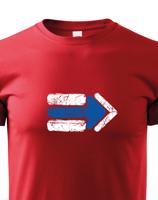 Dětské tričko s potiskem modré turistické šipky