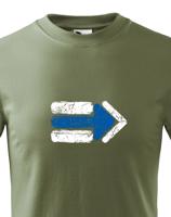 Dětské tričko s potiskem modré turistické šipky