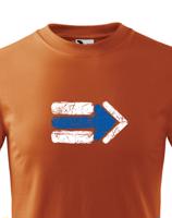 Dětské tričko s potiskem modré turistické šipky